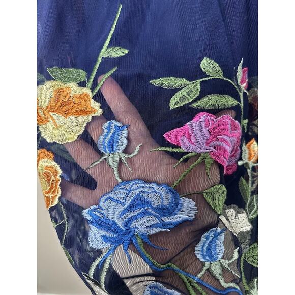 Modcloth Navy Floral Embroidered Mini Dress - Picture 4 of 13